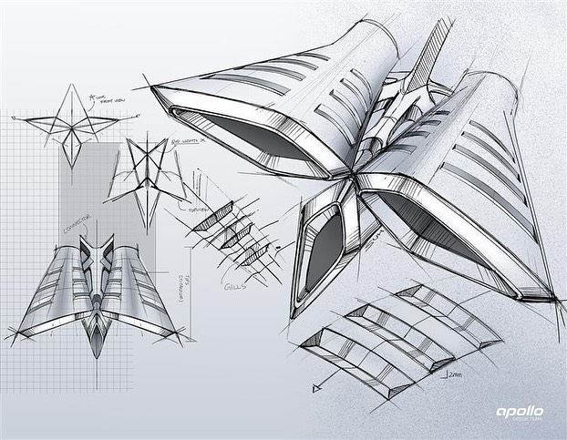 Apollo EVO exhaust design sketch